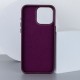 Шкіряний чохол Bonbon Leather Metal Style with MagSafe для Apple iPhone 14 Pro (6.1") Бордовий / Plum