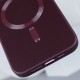Шкіряний чохол Bonbon Leather Metal Style with MagSafe для Apple iPhone 14 Pro (6.1") Бордовий / Plum