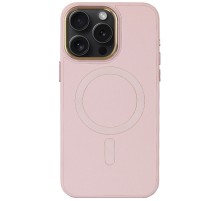 Шкіряний чохол Bonbon Leather Metal Style with MagSafe для Apple iPhone 14 Pro Max (6.7") Рожевий / Light pink