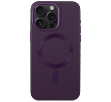 Шкіряний чохол Bonbon Leather Metal Style with MagSafe для Apple iPhone 14 Pro Max (6.7") Фіолетовий / Dark Purple