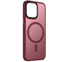 TPU+PC чохол Metal Buttons with MagSafe Colorful для Apple iPhone 15 (6.1") Бордовий