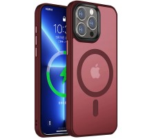 TPU+PC чохол Metal Buttons with MagSafe Colorful для Apple iPhone 15 Pro (6.1") Бордовий
