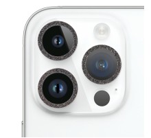 Захисне скло Metal Sparkles на камеру (у упак.) для Apple iPhone 15 Pro (6.1") /15 Pro Max (6.7") Чорний / Midnight