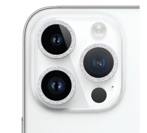 Захисне скло Metal Sparkles на камеру (у упак.) для Apple iPhone 15 Pro (6.1") /15 Pro Max (6.7") Срібний / Silver Захисне скло Metal Sparkles на камеру (у упак.) для Apple iPhone 15 Pro (6.1") /15 Pro Max (6.7") Срібний / Silver