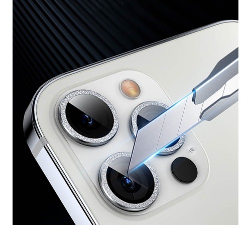 Захисне скло Metal Sparkles на камеру (у упак.) для Apple iPhone 15 Pro (6.1") /15 Pro Max (6.7") Срібний / Silver Захисне скло Metal Sparkles на камеру (у упак.) для Apple iPhone 15 Pro (6.1") /15 Pro Max (6.7") Срібний / Silver