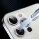 Захисне скло Metal Sparkles на камеру (у упак.) для Apple iPhone 15 Pro (6.1") /15 Pro Max (6.7") Срібний / Silver