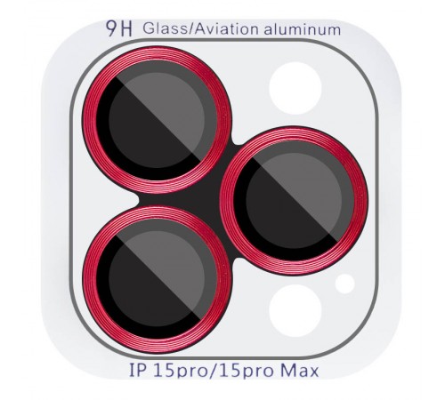 Захисне скло Metal Classic на камеру (у упак.) для Apple iPhone 15 Pro (6.1") / 15 Pro Max (6.7") Червоний / Red Захисне скло Metal Classic на камеру (у упак.) для Apple iPhone 15 Pro (6.1") / 15 Pro Max (6.7") Червоний / Red