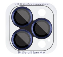 Захисне скло Metal Classic на камеру (у упак.) для Apple iPhone 15 Pro (6.1") / 15 Pro Max (6.7") Синій / Sea Blue