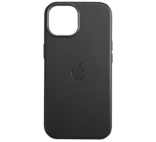 Шкіряний чохол Leather Case (AAA) with MagSafe and Animation для Apple iPhone 15 Pro Max (6.7") Black