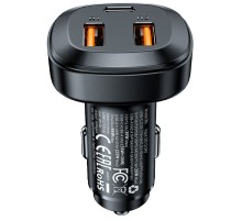 АЗП Acefast B9 three port metal car charger 66W (2USB-A/1C) Black
