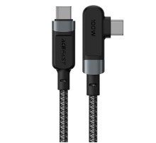 Дата кабель Acefast C5-03 USB-C to USB-C 100W right angled aluminum alloy (2m) Black