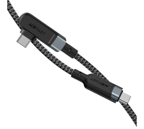 Дата кабель Acefast C5-03 USB-C to USB-C 100W right angled aluminum alloy (2m) Black