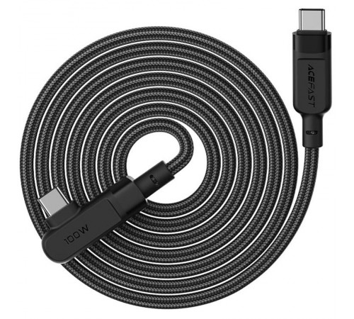 Дата кабель Acefast C5-03 USB-C to USB-C 100W right angled aluminum alloy (2m) Black