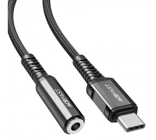 Аудіо кабель Aux Acefast C1-07 (Type-C to AUX 3.5mm) (1m) Black