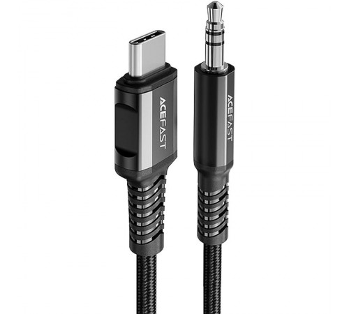 Аудіо кабель Aux Acefast C1-08 (Type-C to AUX 3.5mm) (1m) Black