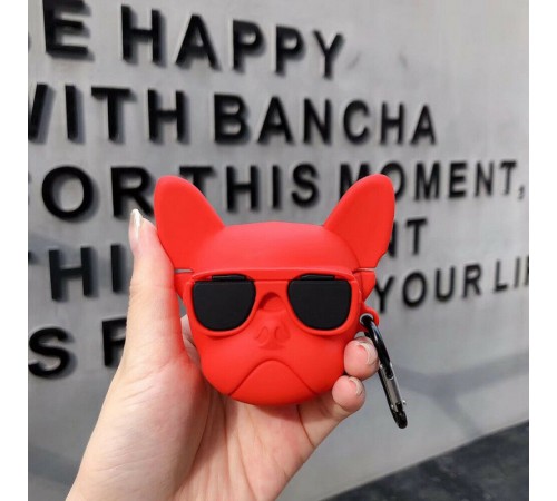 Силіконовий футляр Brand для навушників AirPods 1/2 + карабін Karl Lagerfeld red Силіконовий футляр Brand для навушників AirPods 1/2 + карабін Karl Lagerfeld red