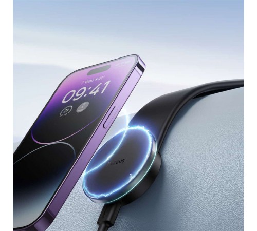 Автотримач Baseus C02 Pro Series Magnetic Wireless Charging Car Mount Cluster (C40156000111-00) Black