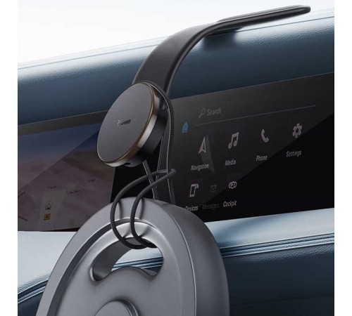 Автотримач Baseus C02 Pro Series Magnetic Wireless Charging Car Mount Cluster (C40156000111-00) Black