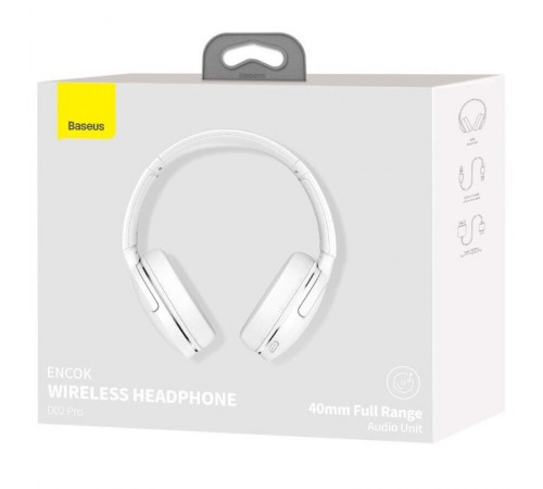 Накладні бездротові навушники Baseus Encok Wireless headphone D02 Pro (NGTD01030) White Накладні бездротові навушники Baseus Encok Wireless headphone D02 Pro (NGTD01030) White
