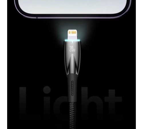 Дата кабель Baseus Glimmer Series Fast Charging Data Cable Type-C to Lightning 20W 1m (CADH000001) Black