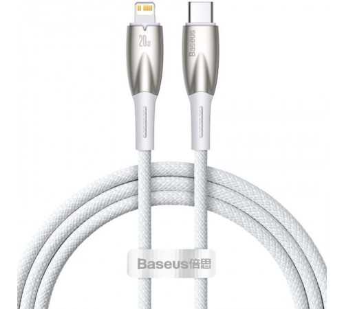 Дата кабель Baseus Glimmer Series Fast Charging Data Cable Type-C to Lightning 20W 1m (CADH000001) White