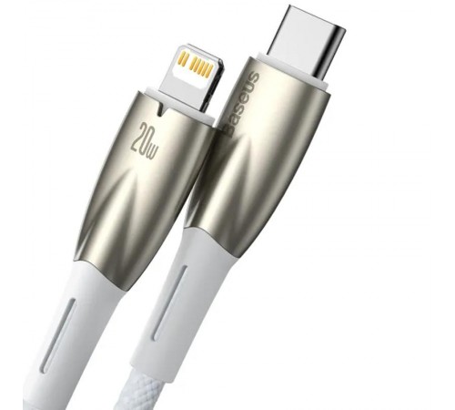 Дата кабель Baseus Glimmer Series Fast Charging Data Cable Type-C to Lightning 20W 1m (CADH000001) White