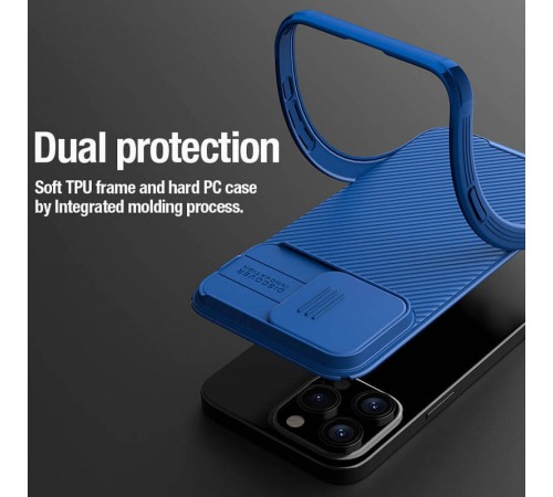 Карбонова накладка Nillkin CamShield Pro Magnetic для Apple iPhone 15 Pro Max (6.7") Blue Карбонова накладка Nillkin CamShield Pro Magnetic для Apple iPhone 15 Pro Max (6.7") Blue