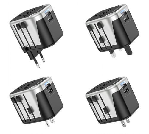 МЗП Hoco AC5 Level 2USB+Socket Black