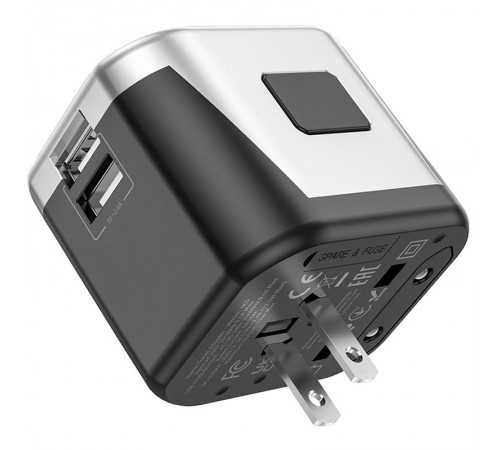 МЗП Hoco AC5 Level 2USB+Socket Black