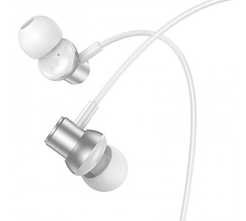 Стерео Навушники Hoco M110 Encourage metal (3.5mm/1.2m) Silver
