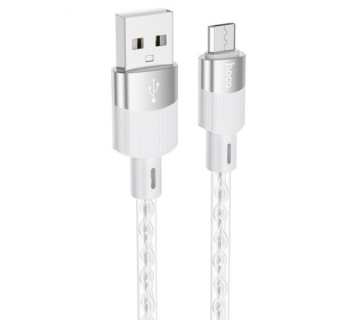 Дата кабель Hoco X99 Crystal Junction USB to MicroUSB (1m) Gray