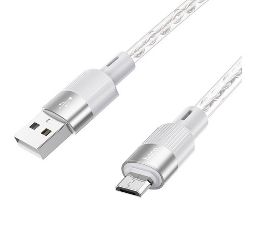 Дата кабель Hoco X99 Crystal Junction USB to MicroUSB (1m) Gray