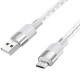 Дата кабель Hoco X99 Crystal Junction USB to MicroUSB (1m) Gray