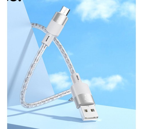 Дата кабель Hoco X99 Crystal Junction USB to MicroUSB (1m) Gray