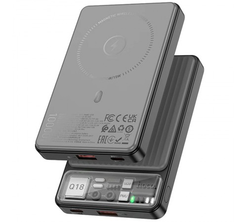 Портативний ЗП Power Bank Hoco Q18 Tourer 22.5W з БЗП 10000 mAh Black