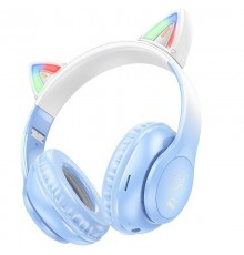 Накладні бездротові навушники Hoco W42 Cat Crystal Blue