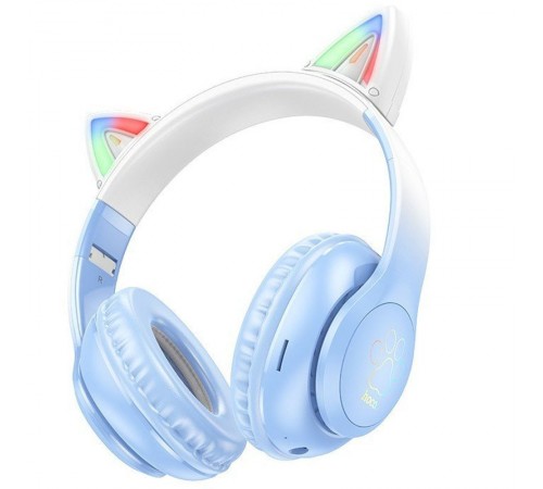 Накладні бездротові навушники Hoco W42 Cat Crystal Blue Накладні бездротові навушники Hoco W42 Cat Crystal Blue