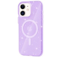 Чохол TPU Galaxy Sparkle (MagFit) для Apple iPhone 11 (6.1") Purple+Glitter