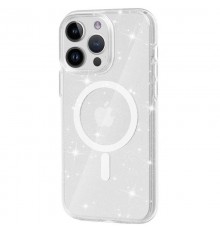 Чохол TPU Galaxy Sparkle (MagFit) для Apple iPhone 12 Pro / 12 (6.1") Clear+Glitter
