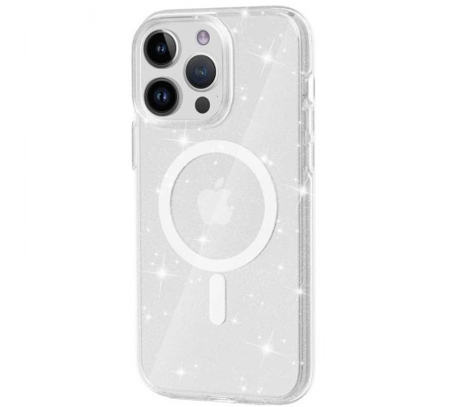 Чохол TPU Galaxy Sparkle (MagFit) для Apple iPhone 12 Pro / 12 (6.1") Clear+Glitter Чохол TPU Galaxy Sparkle (MagFit) для Apple iPhone 12 Pro / 12 (6.1") Clear+Glitter