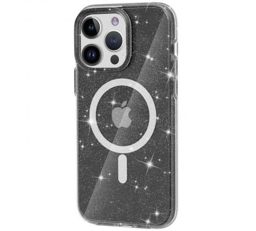 Чохол TPU Galaxy Sparkle (MagFit) для Apple iPhone 12 Pro Max (6.7") Black+Glitter Чохол TPU Galaxy Sparkle (MagFit) для Apple iPhone 12 Pro Max (6.7") Black+Glitter