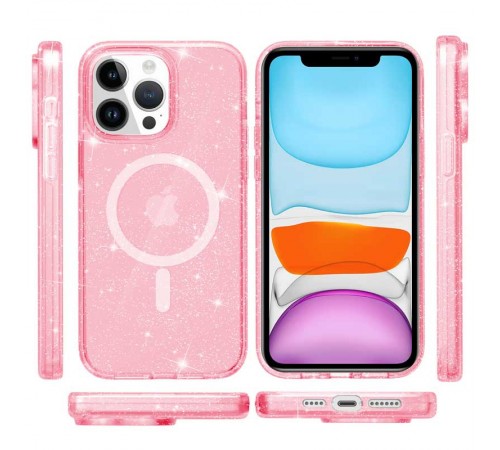 Чохол TPU Galaxy Sparkle (MagFit) для Apple iPhone 12 Pro Max (6.7") Pink+Glitter Чохол TPU Galaxy Sparkle (MagFit) для Apple iPhone 12 Pro Max (6.7") Pink+Glitter