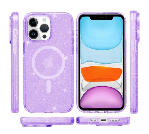 Чохол TPU Galaxy Sparkle (MagFit) для Apple iPhone 12 Pro Max (6.7") Purple+Glitter Чохол TPU Galaxy Sparkle (MagFit) для Apple iPhone 12 Pro Max (6.7") Purple+Glitter