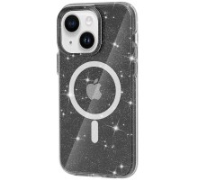 Чохол TPU Galaxy Sparkle (MagFit) для Apple iPhone 13 / 14 (6.1") Black+Glitter