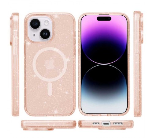 Чохол TPU Galaxy Sparkle (MagFit) для Apple iPhone 15 (6.1") Gold+Glitter Чохол TPU Galaxy Sparkle (MagFit) для Apple iPhone 15 (6.1") Gold+Glitter