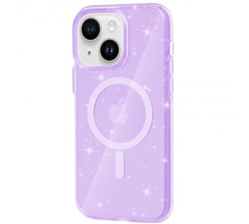 Чохол TPU Galaxy Sparkle (MagFit) для Apple iPhone 15 (6.1") Purple+Glitter Чохол TPU Galaxy Sparkle (MagFit) для Apple iPhone 15 (6.1") Purple+Glitter