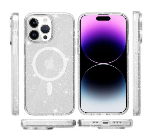 Чохол TPU Galaxy Sparkle (MagFit) для Apple iPhone 15 Pro (6.1") Clear+Glitter Чохол TPU Galaxy Sparkle (MagFit) для Apple iPhone 15 Pro (6.1") Clear+Glitter