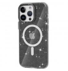 Чохол TPU Galaxy Sparkle (MagFit) для Apple iPhone 15 Pro (6.1") Black+Glitter