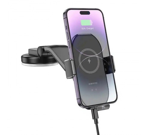 Автотримач з БЗП Borofone BH206 Wireless Charging Car Чорний