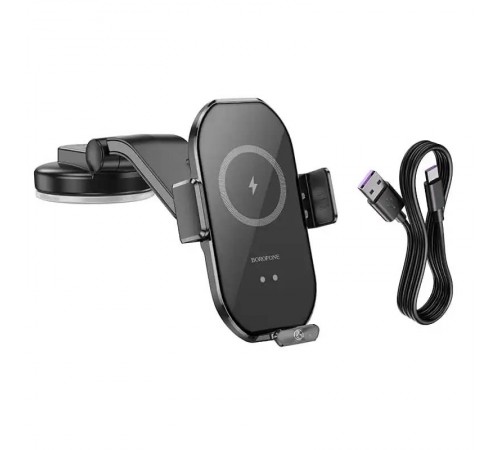 Автотримач з БЗП Borofone BH206 Wireless Charging Car Чорний